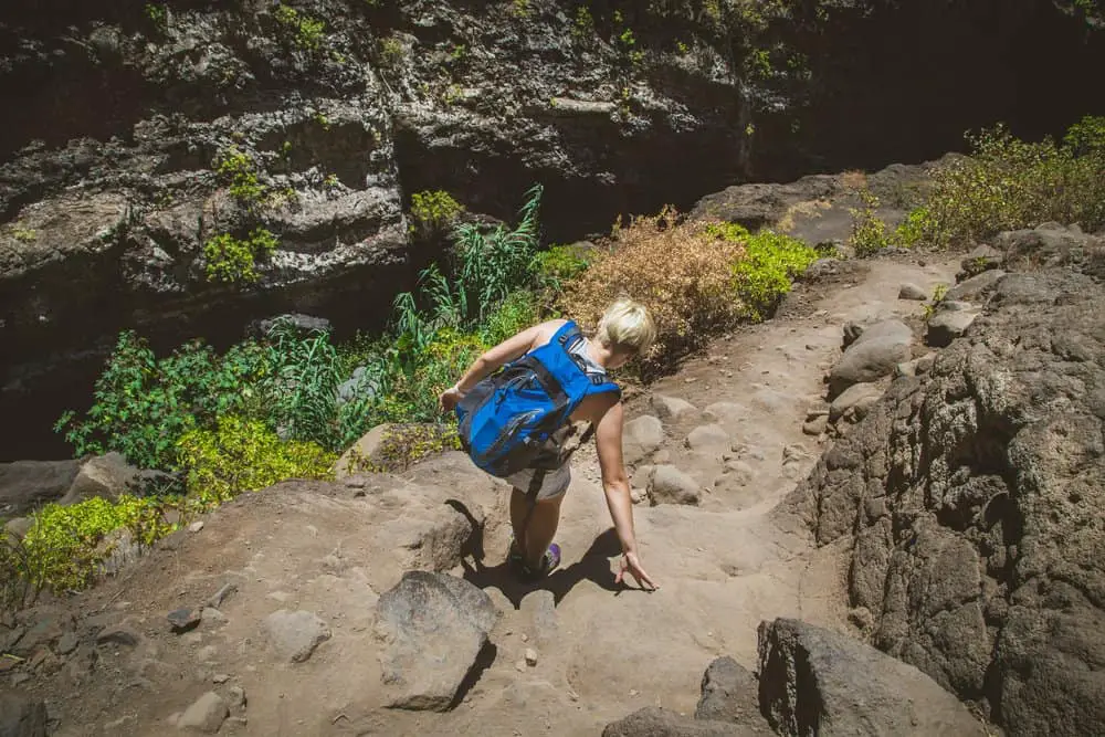 get over the fear of hiking downhill