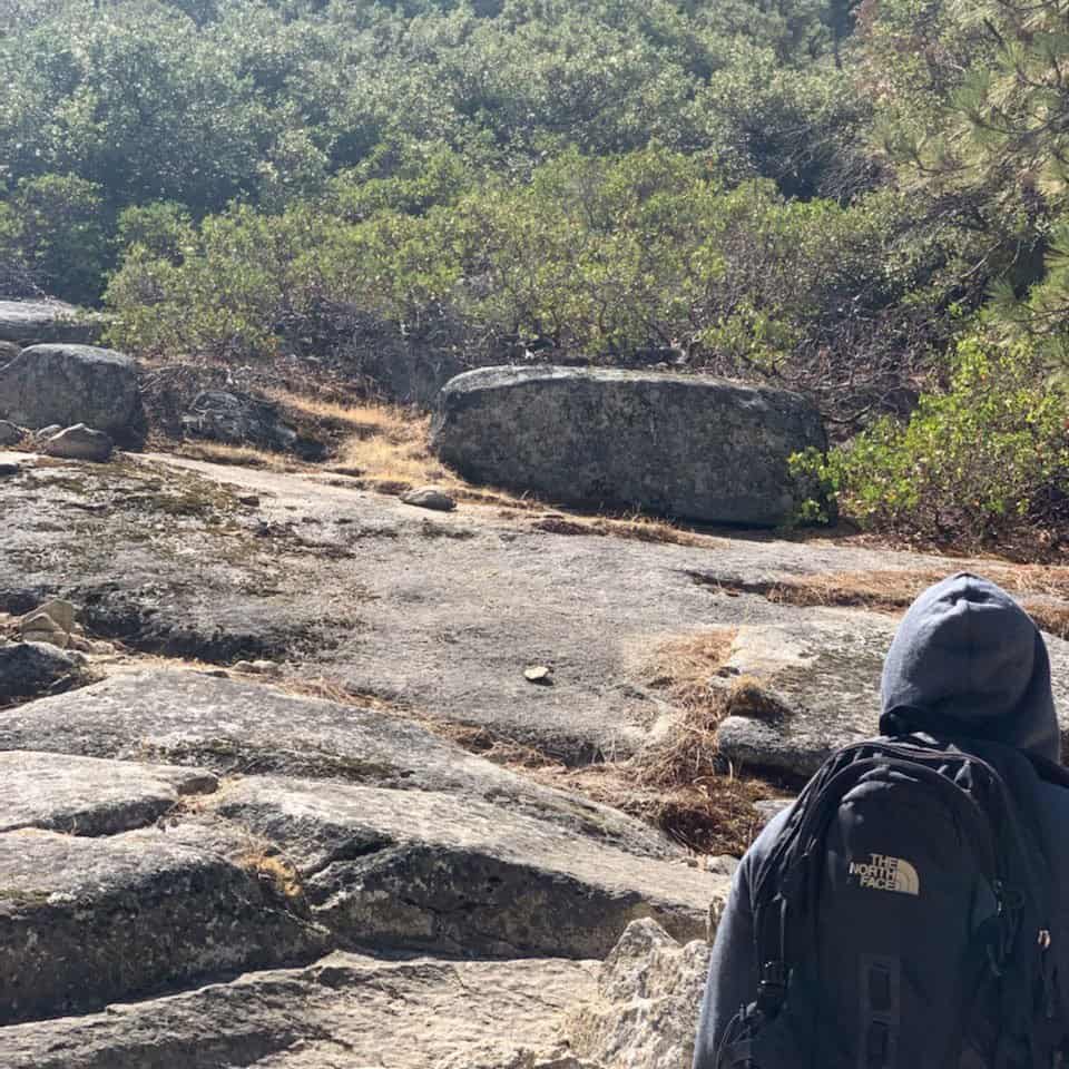 hiking with a north face backpack
