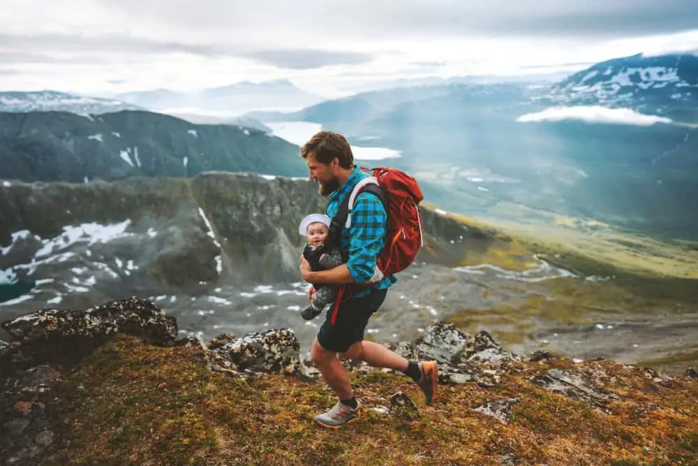 hiking with a baby carrier