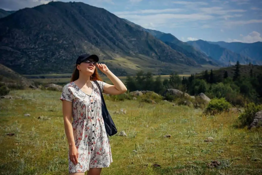 hiking in a dress