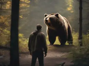 man and bear