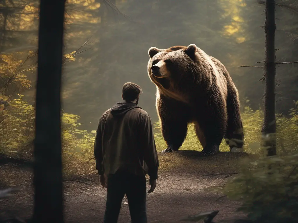 man and bear